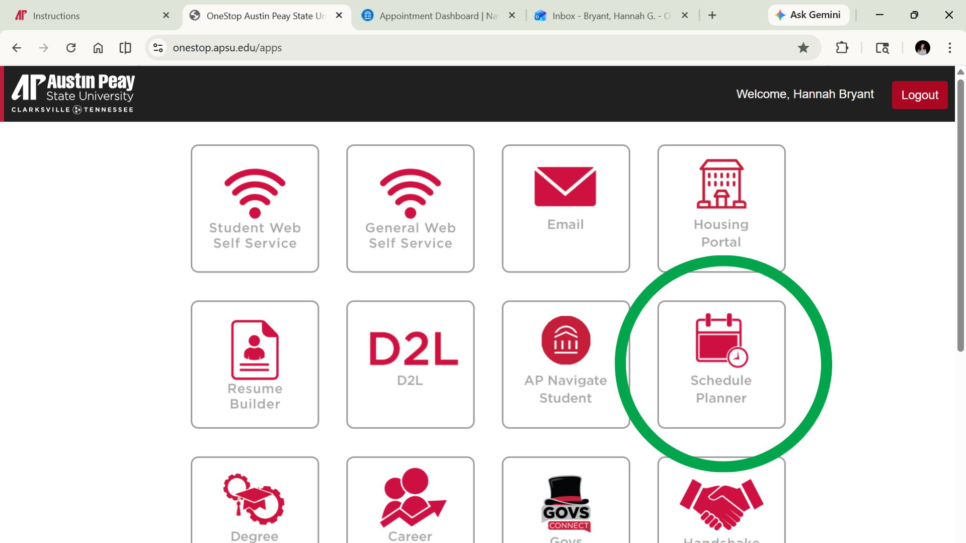 Show the registration link or page inside the portal.